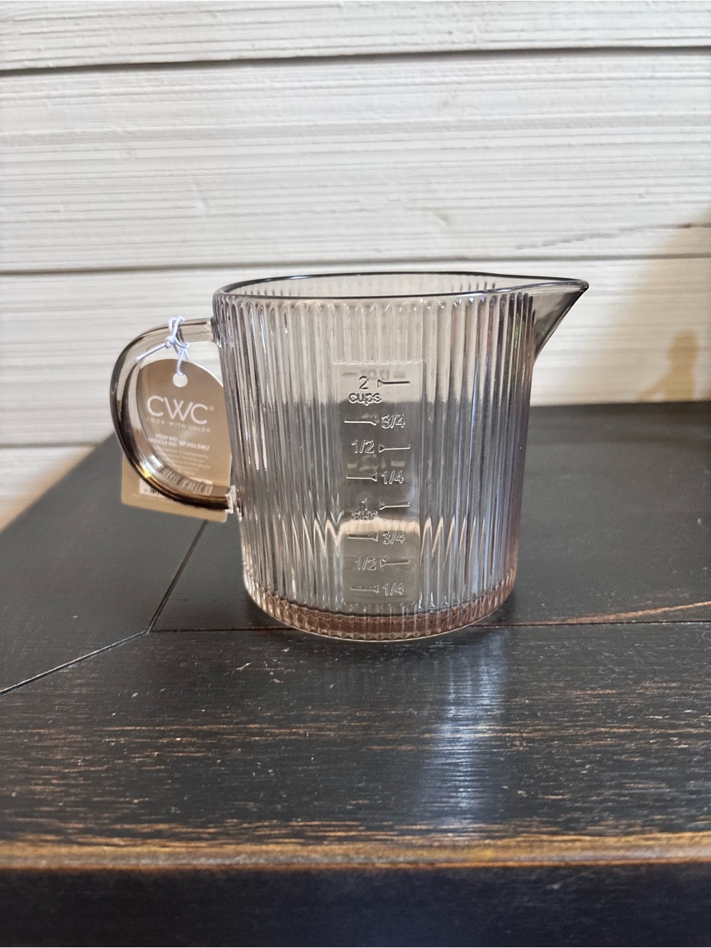 CWC Cook With Color Brown Ribbed Glass Measuring Cup 16oz ~ 2 Cups NEW - Picture 5 of 11